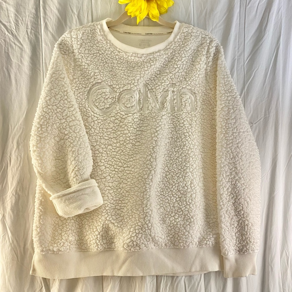 Calvin Klein Performance off white sweatshirt Medium